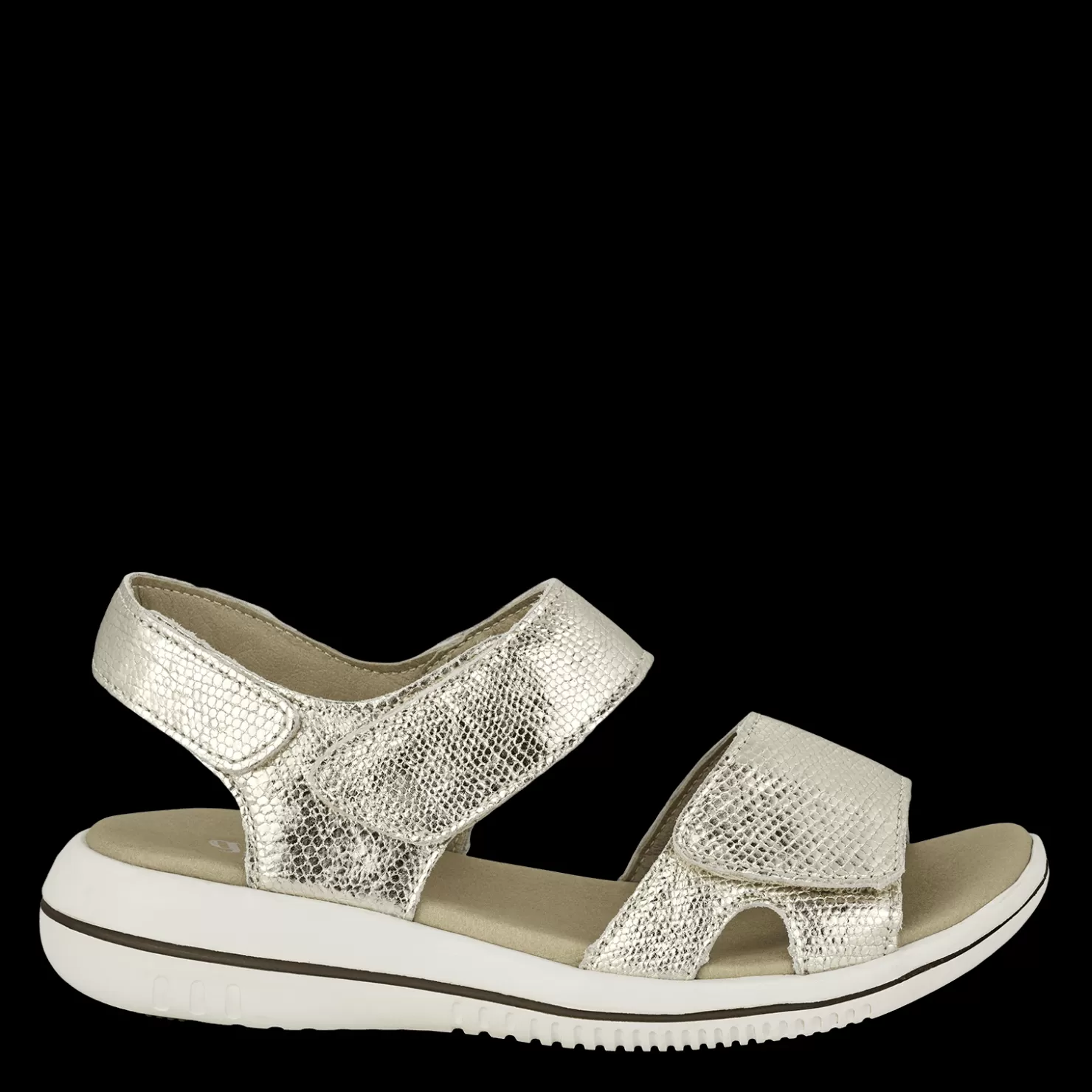 Green Comfort Sandaler med flad sål<LEAF LIA - GOLD Guld