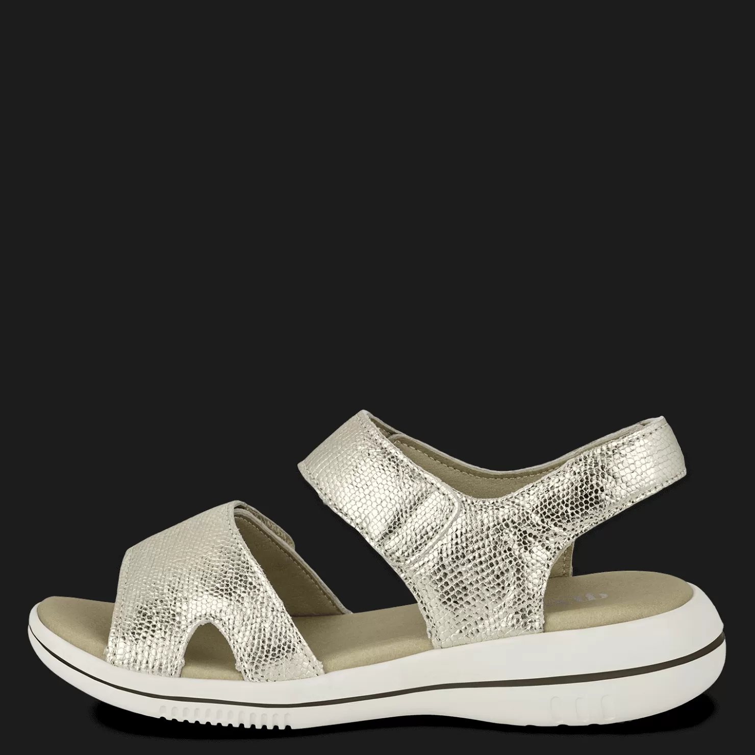 Green Comfort Sandaler med flad sål<LEAF LIA - GOLD Guld