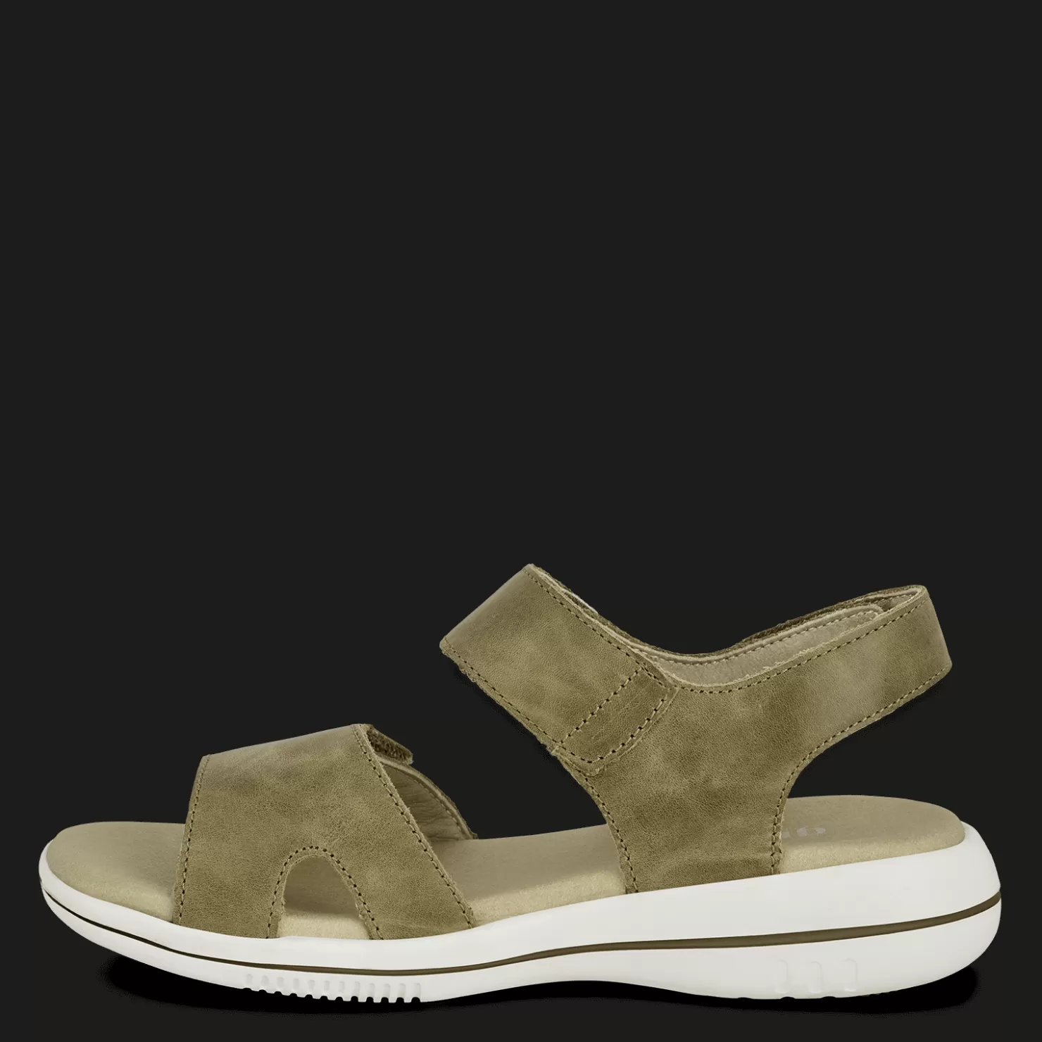 Green Comfort Sandaler med flad sål<LEAF LUCY - OLIVE Oliven