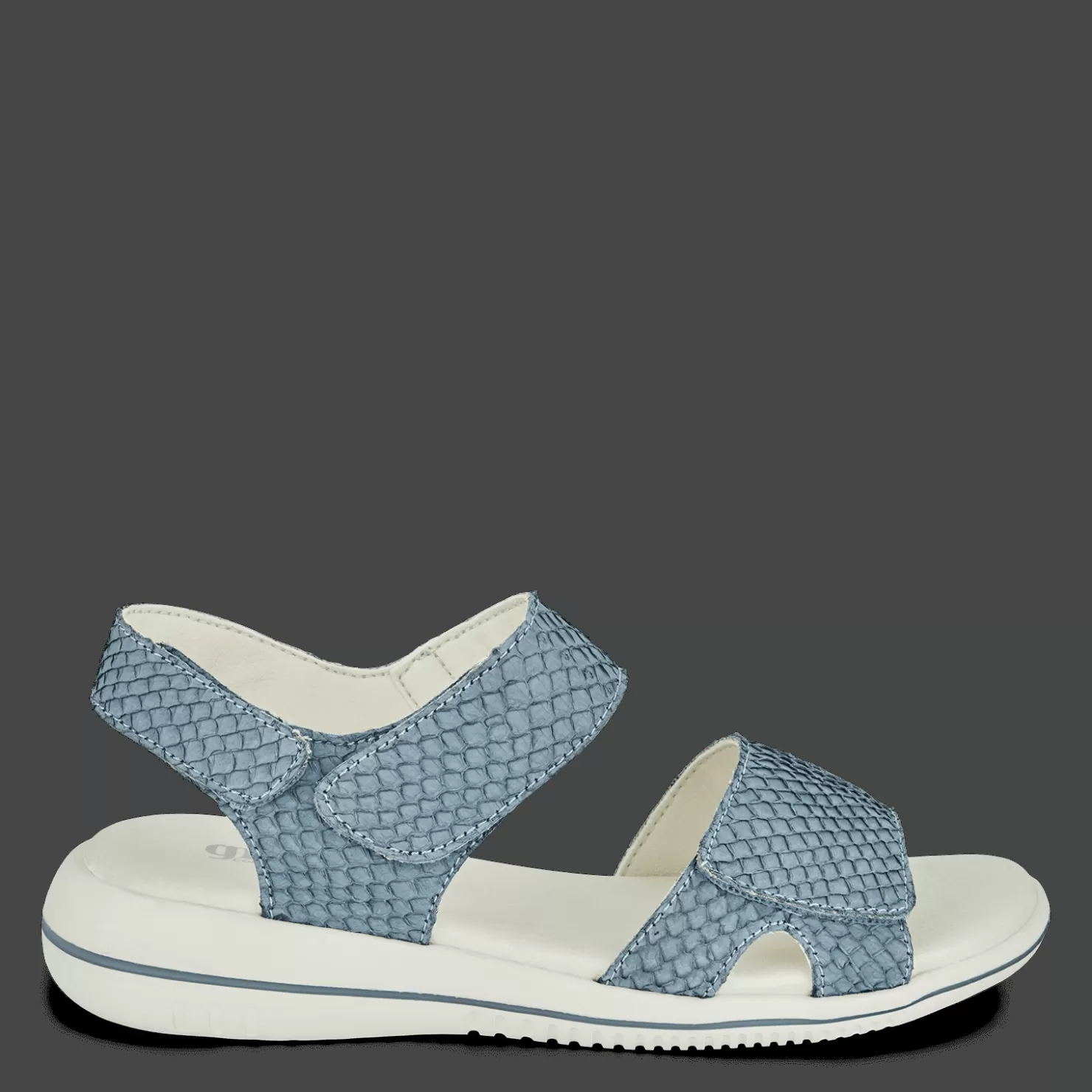 Green Comfort Sandaler med flad sål<LEAF LULU - DENIM BLUE Denim Blå