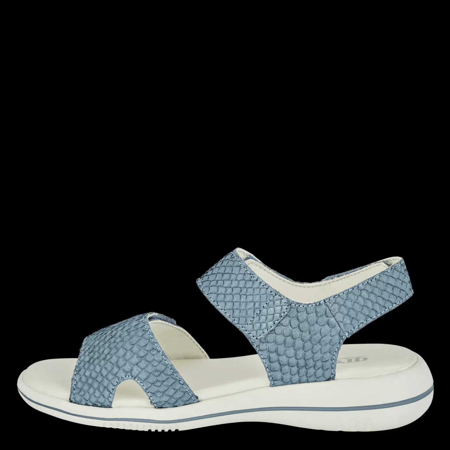 Green Comfort Sandaler med flad sål<LEAF LULU - DENIM BLUE Denim Blå