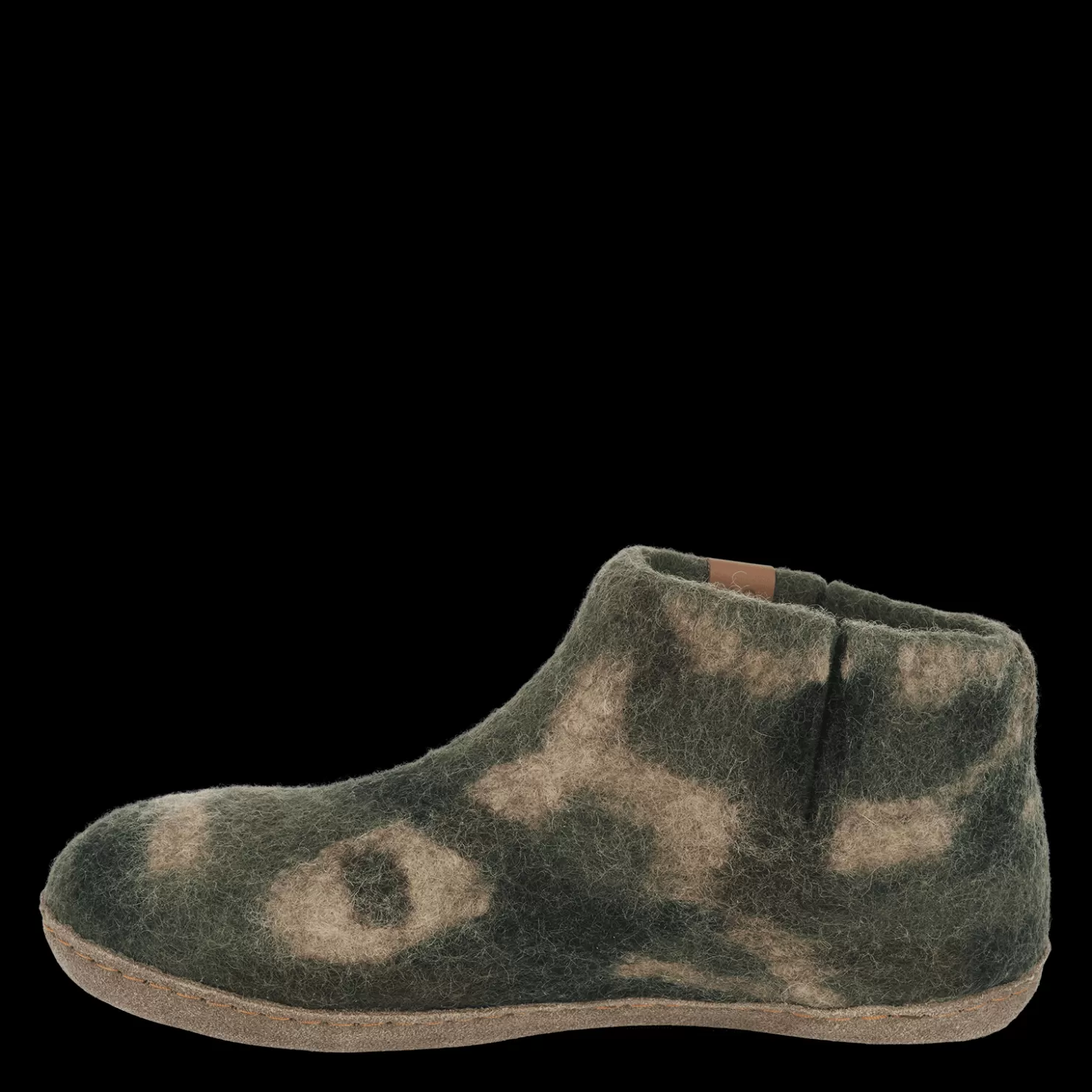 Green Comfort Hjemmesko med skindsål | Hjemmesko med skindsål<WOOL EVEREST - MIX OLIVE Camo