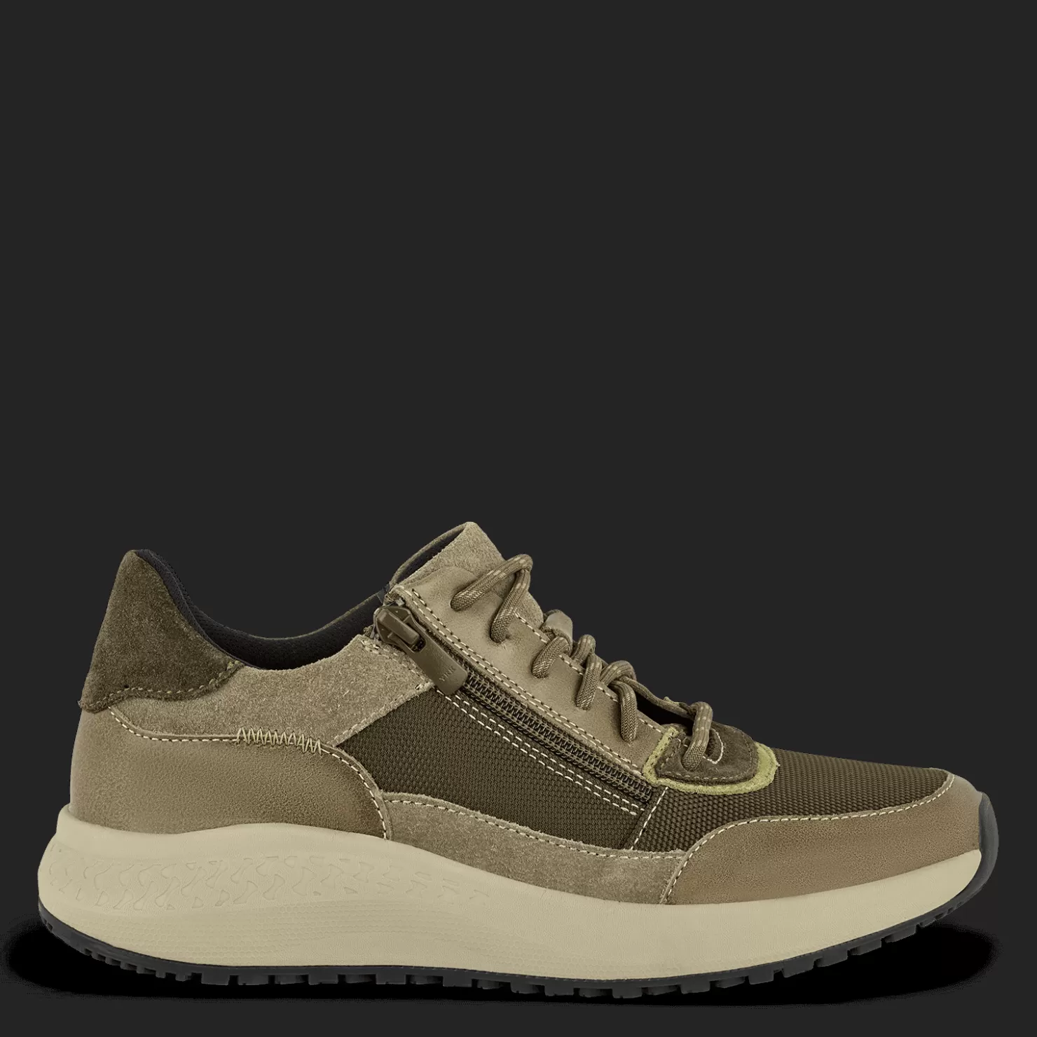 Green Comfort Lædersko | Snøresko<ZIGGA ZELDA - OLIVE Oliven